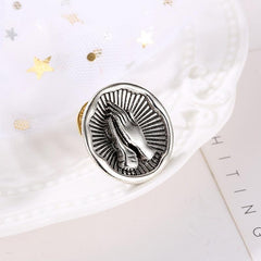 Vintage Mother Of God Prayer Hand Pin