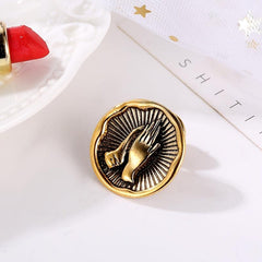 Vintage Mother Of God Prayer Hand Pin