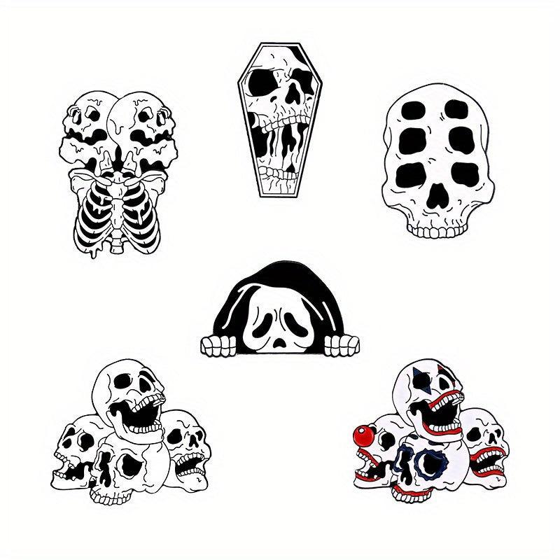 20pcs Halloween Enamel Pin Ghost Punk Bone Goth Brooches Backpack
