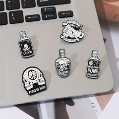 20pcs Halloween Enamel Pin Ghost Punk Bone Goth Brooches Backpack