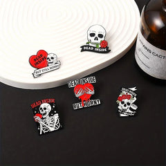 20pcs Halloween Enamel Pin Ghost Punk Bone Goth Brooches Backpack