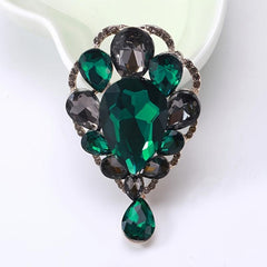 Men's Iridescent Glass Water Drop Charm Brooch Cufflinks