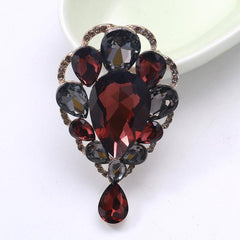 Men's Iridescent Glass Water Drop Charm Brooch Cufflinks