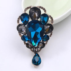 Men's Iridescent Glass Water Drop Charm Brooch Cufflinks