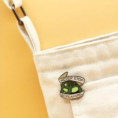 Never Stop Screaming Toad Rain Frog Enamel Brooch Pin