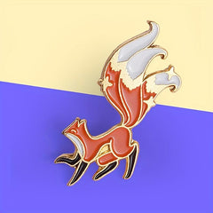 Fox Pin Brooch for Backpacks Jackets Hats Scarves Pants