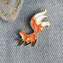 Fox Pin Brooch for Backpacks Jackets Hats Scarves Pants