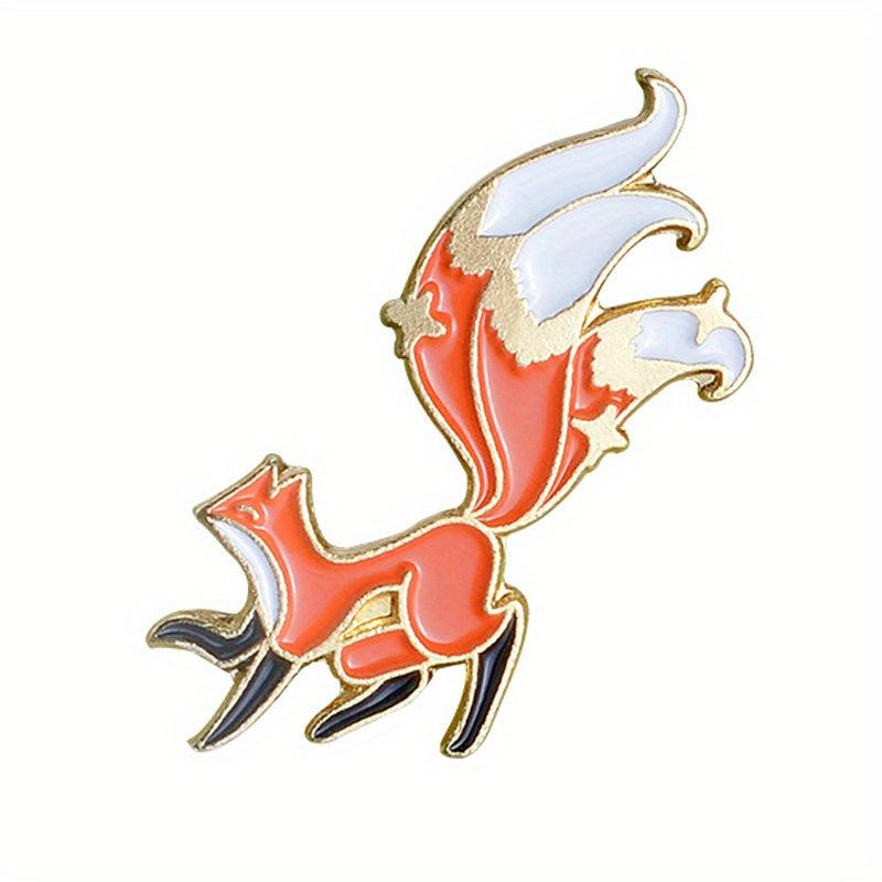 Fox Pin Brooch for Backpacks Jackets Hats Scarves Pants