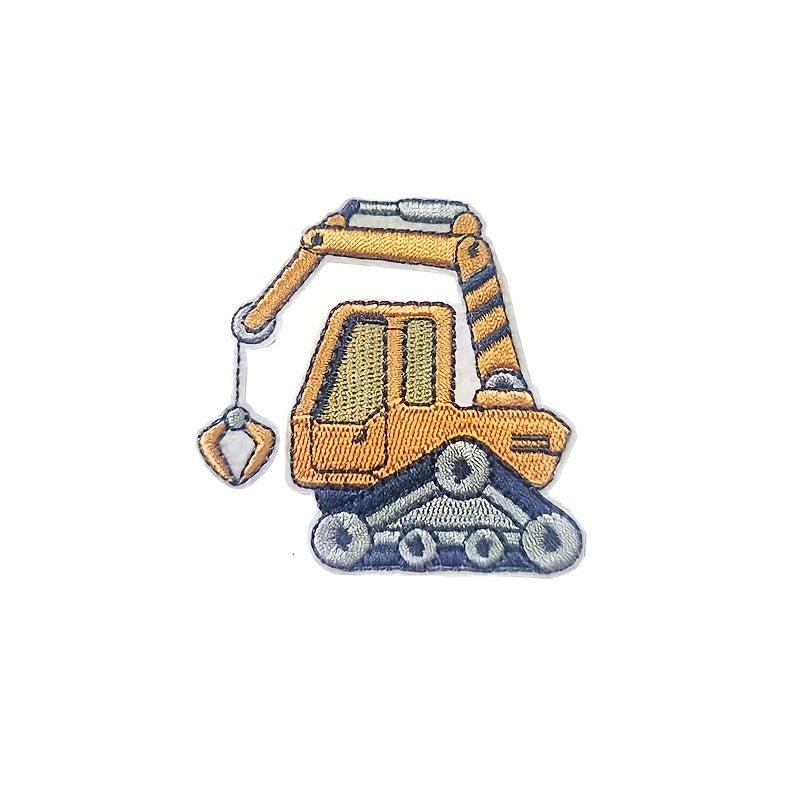 7pc Boys Cartoon Truck Excavator Embroidery Patches DIY Decorative Accessories