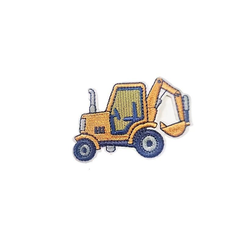 7pc Boys Cartoon Truck Excavator Embroidery Patches DIY Decorative Accessories