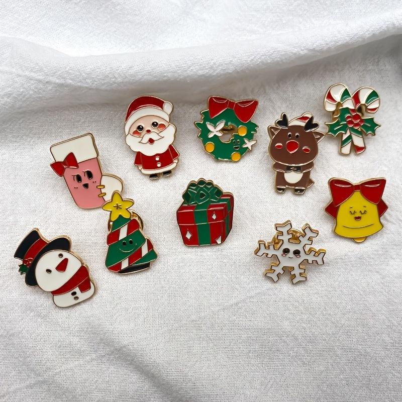 Christmas Snowflake Bell Candy Stick Brooch