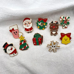 Christmas Snowflake Bell Candy Stick Brooch