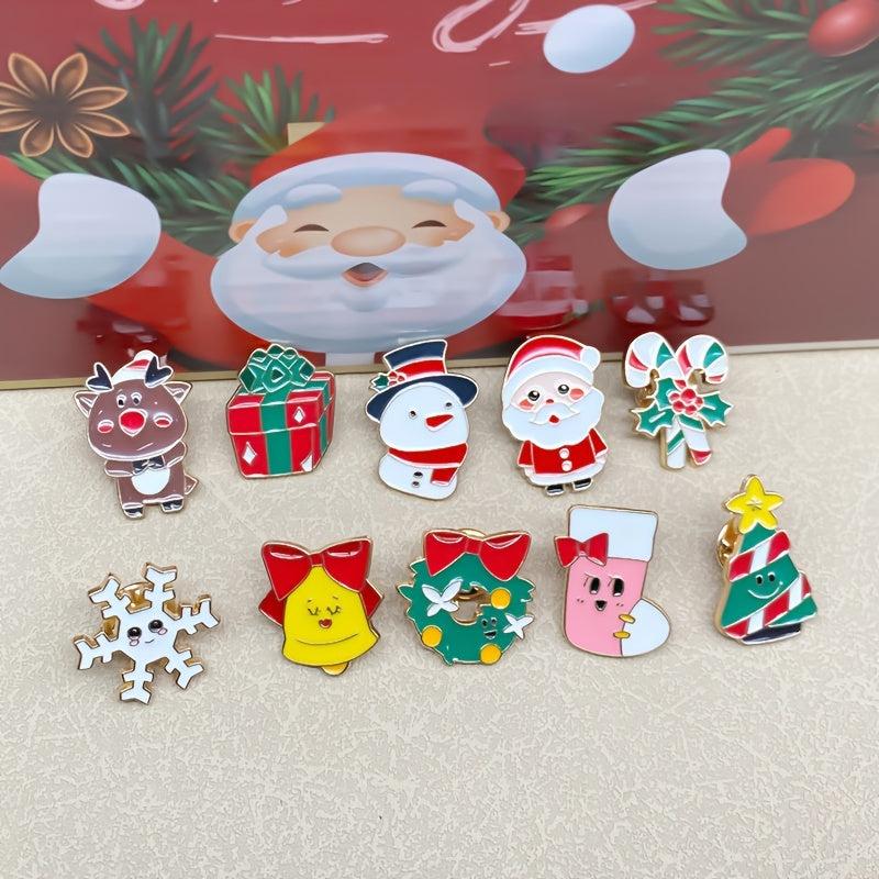 Christmas Snowflake Bell Candy Stick Brooch