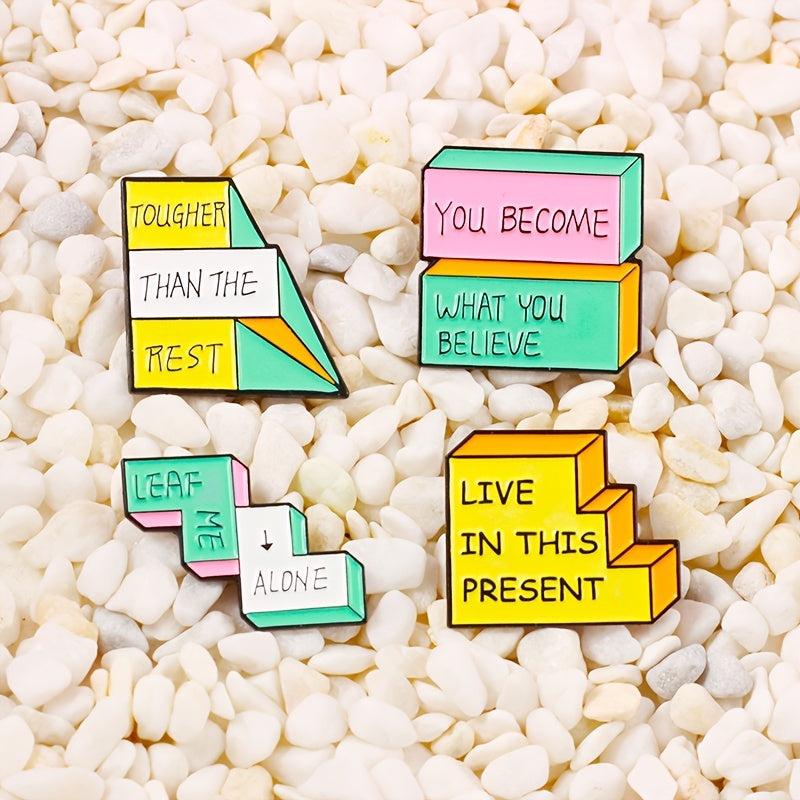Irregular Geometric Label Brooch for Backpack Clothes