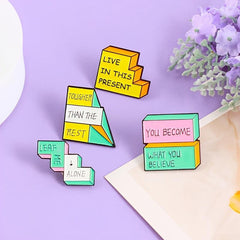 Irregular Geometric Label Brooch for Backpack Clothes