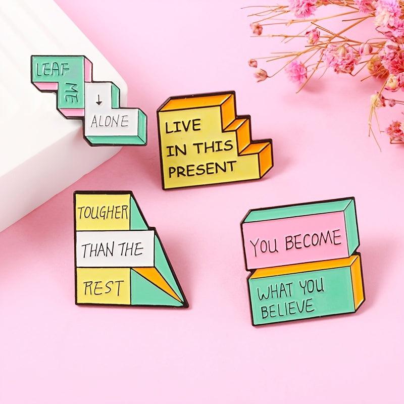 Irregular Geometric Label Brooch for Backpack Clothes