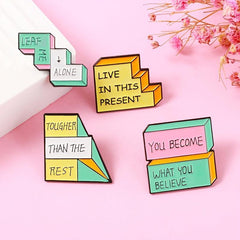 Irregular Geometric Label Brooch for Backpack Clothes
