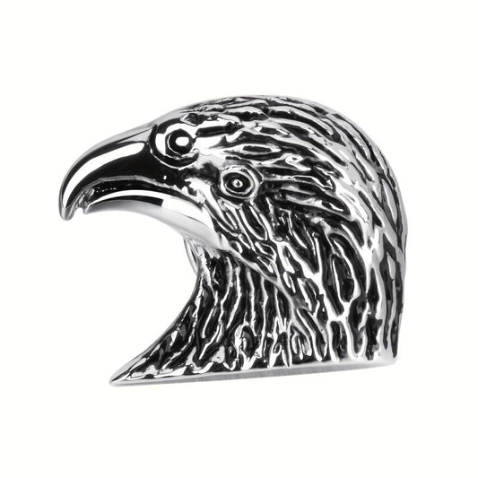 Silver Retro Eagle Head Brooch Men Jewelry Gift Pin Suit Collar Pin Metal Corsag