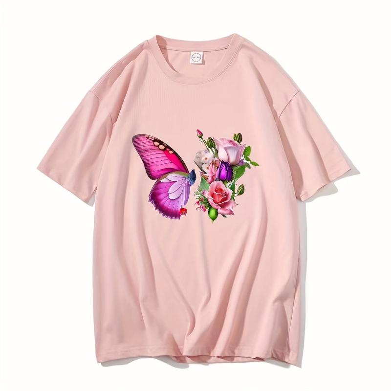 Butterfly Rose Flower Iron Patches for Men DIY Clothes Pillow Bag