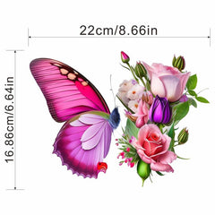 Butterfly Rose Flower Iron Patches for Men DIY Clothes Pillow Bag