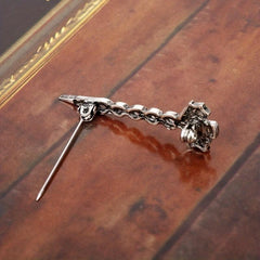 Vintage Lion Sword Brooch Men's Gift