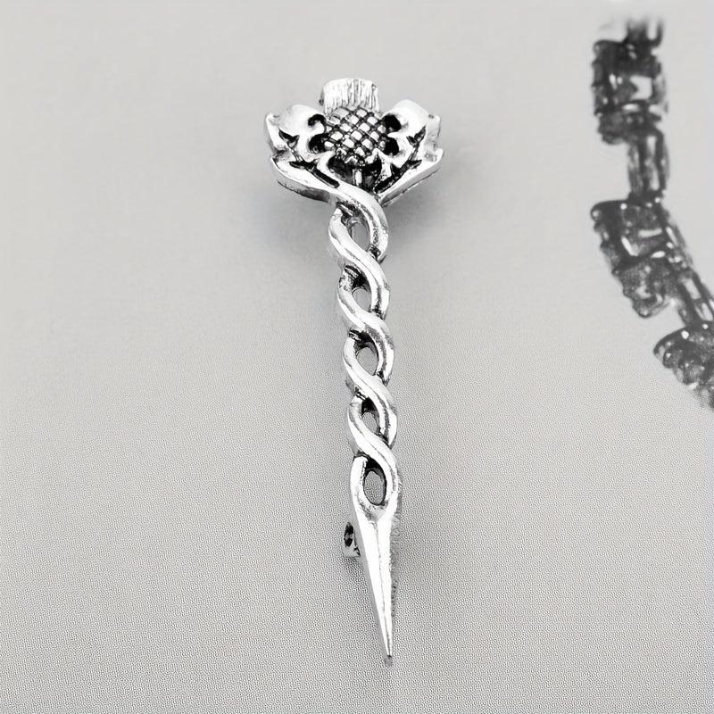 Vintage Lion Sword Brooch Men's Gift