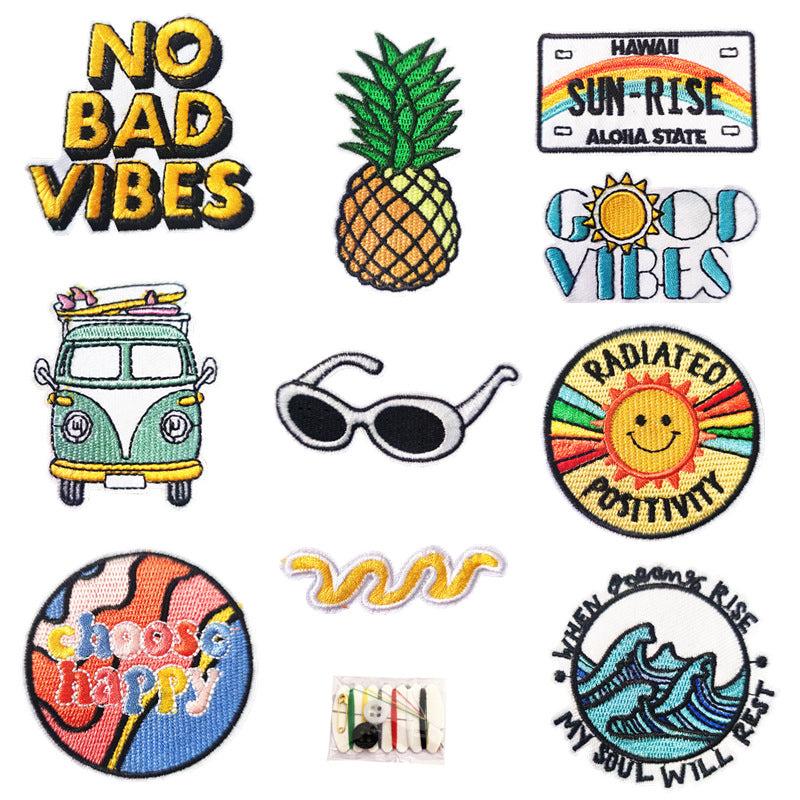 10pcs Cartoon Iron On Patches Embroidered Applique Repair Patch DIY Crafts