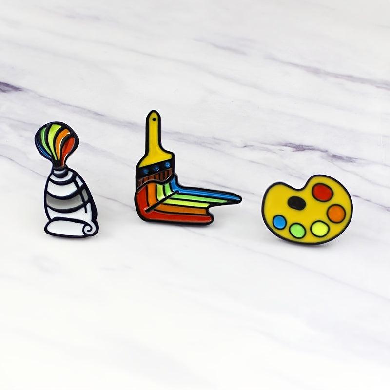 Palette Pigment Brush Paint Pen Painter Brooch Gift