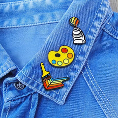 Palette Pigment Brush Paint Pen Painter Brooch Gift