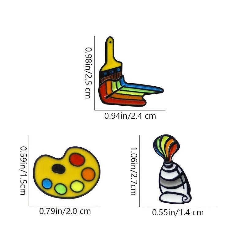 Palette Pigment Brush Paint Pen Painter Brooch Gift