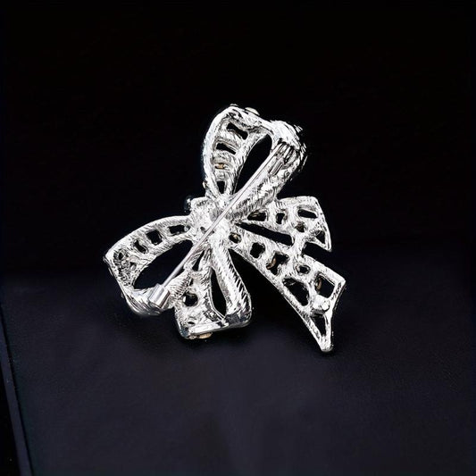 Men's Butterfly Bow Full Diamond Brooch