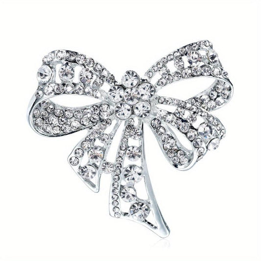 Men's Butterfly Bow Full Diamond Brooch