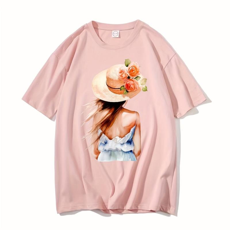 Women Back Shadow Hot Sticker On T Shirt DIY Washable Iron On Transfer