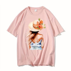 Women Back Shadow Hot Sticker On T Shirt DIY Washable Iron On Transfer