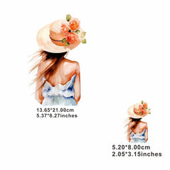 Women Back Shadow Hot Sticker On T Shirt DIY Washable Iron On Transfer