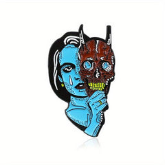 Skin Beauty Mask Jewelry Brooch Geometric Alloy Pin