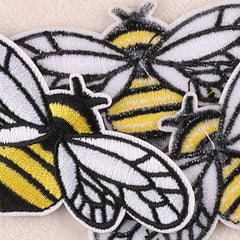 3pcs Bee Embroidery Patches Ironing Stickers DIY Girls Clothing Accessory