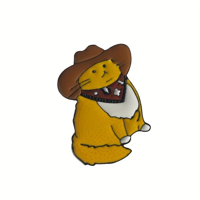 Western Cowboy Cat Mister Brooch 3D Pride Cat Collar Pin