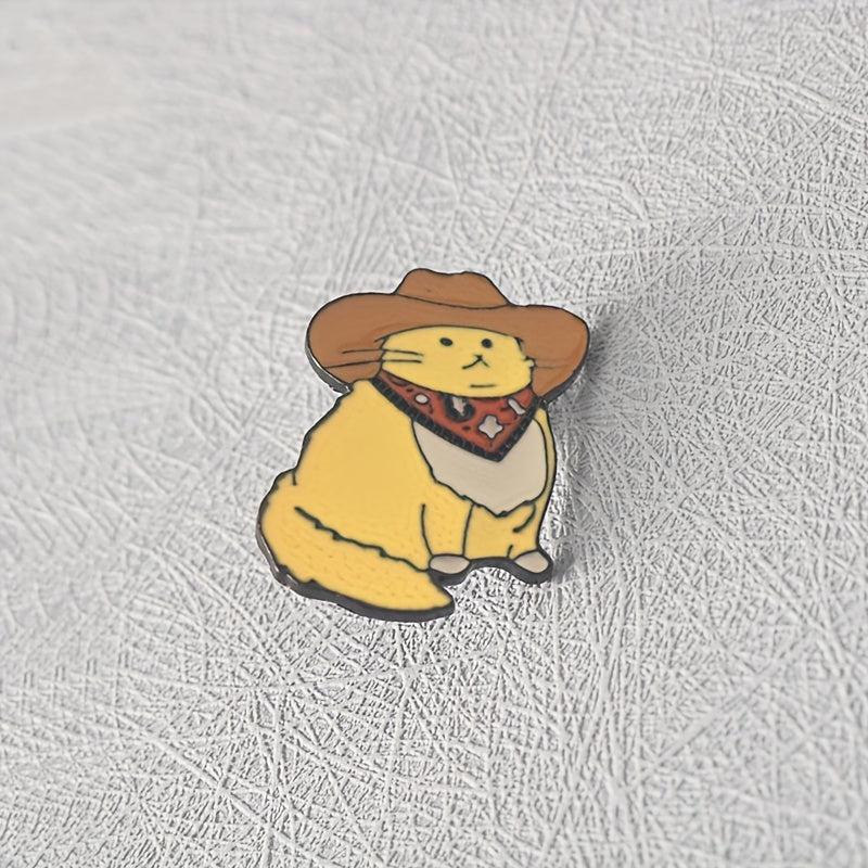 Western Cowboy Cat Mister Brooch 3D Pride Cat Collar Pin