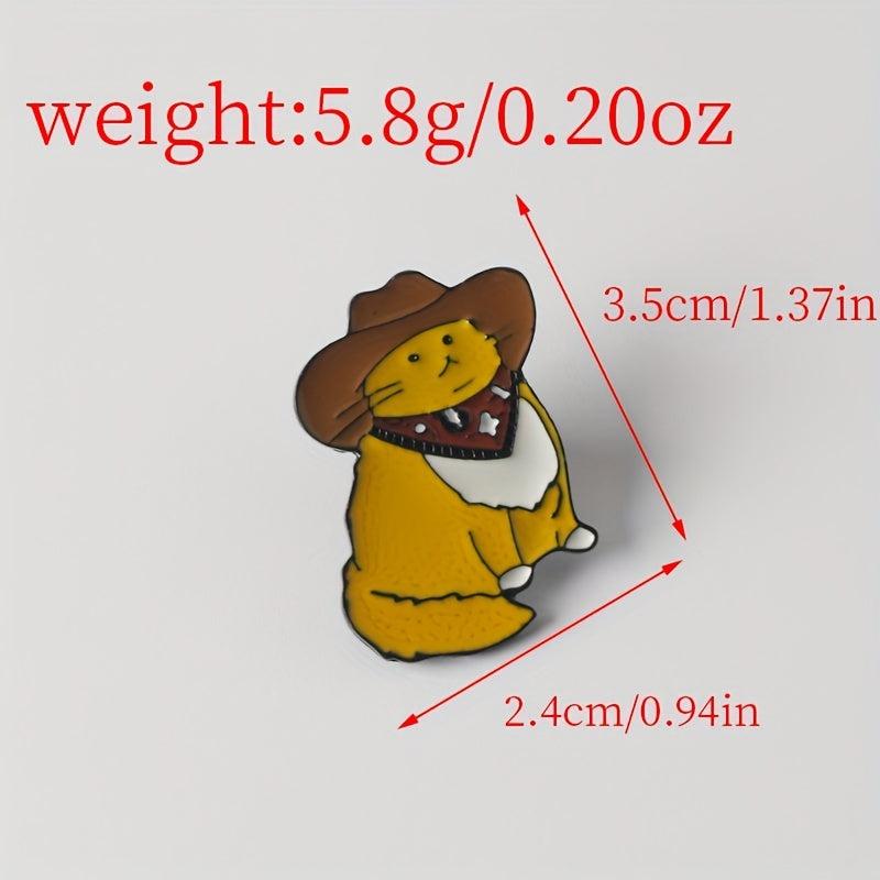 Western Cowboy Cat Mister Brooch 3D Pride Cat Collar Pin