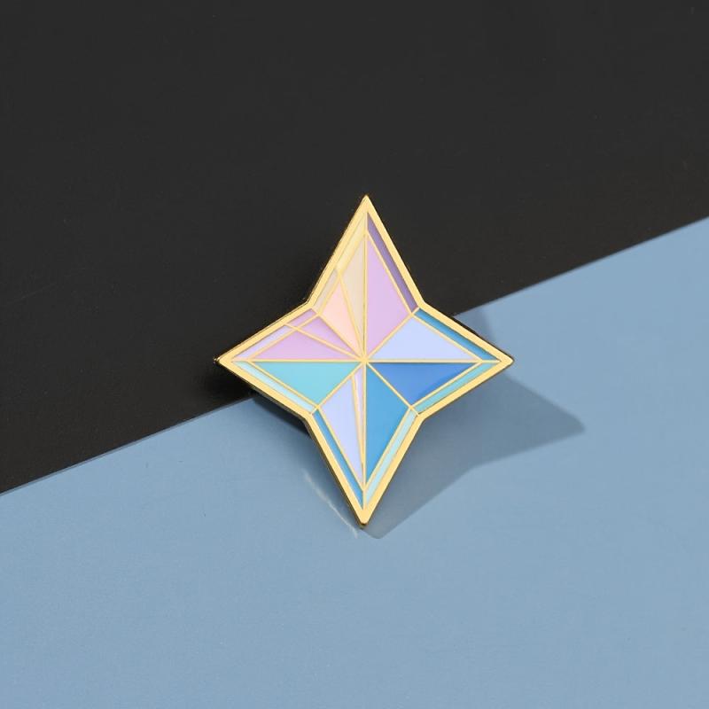 Casual Metal Star Brooch - God Stone Game Souvenir