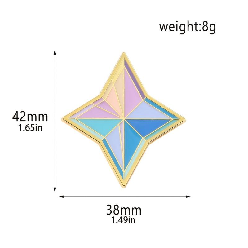 Casual Metal Star Brooch - God Stone Game Souvenir
