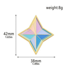 Casual Metal Star Brooch - God Stone Game Souvenir