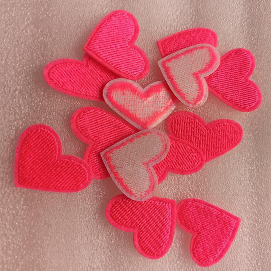 Mix Embroidered Heart Patches Small Love Heart Stickers DIY Fabric Appliques