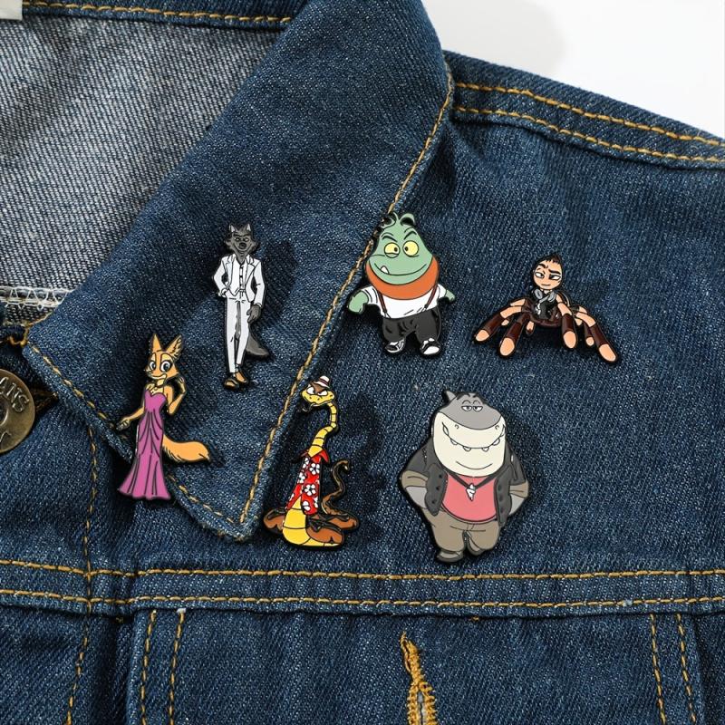 Men's Animal Alloy Drip Oil Brooch for Backpack Clothes