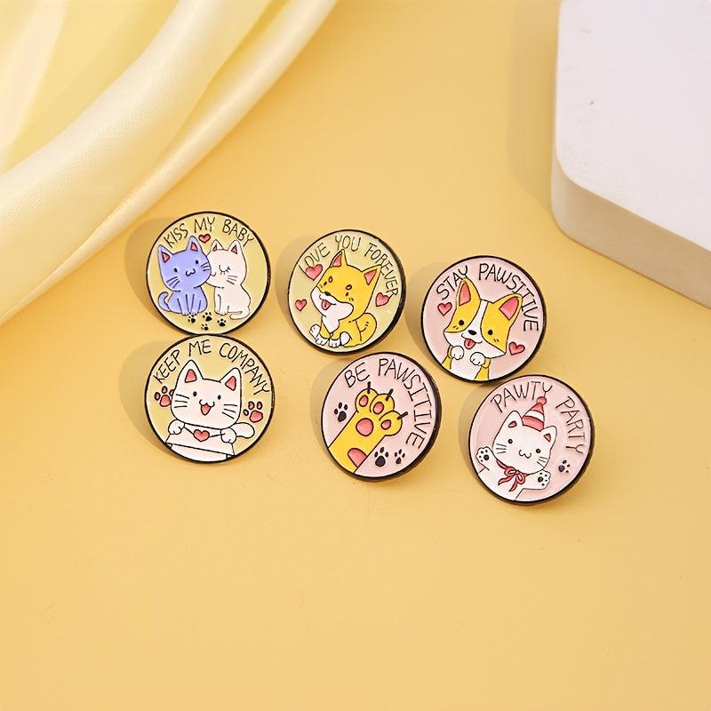 Round Cat And Dog Paw Brooch, 6 Styles