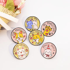 Round Cat And Dog Paw Brooch, 6 Styles