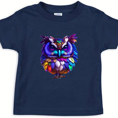 Owl Standing Style Patches Men Ink Heat Transfer Film Iron Clothes