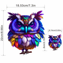 Owl Standing Style Patches Men Ink Heat Transfer Film Iron Clothes