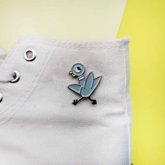 Teal Duck Enamel Brooch Dancing Duck Lapel Pin For Men